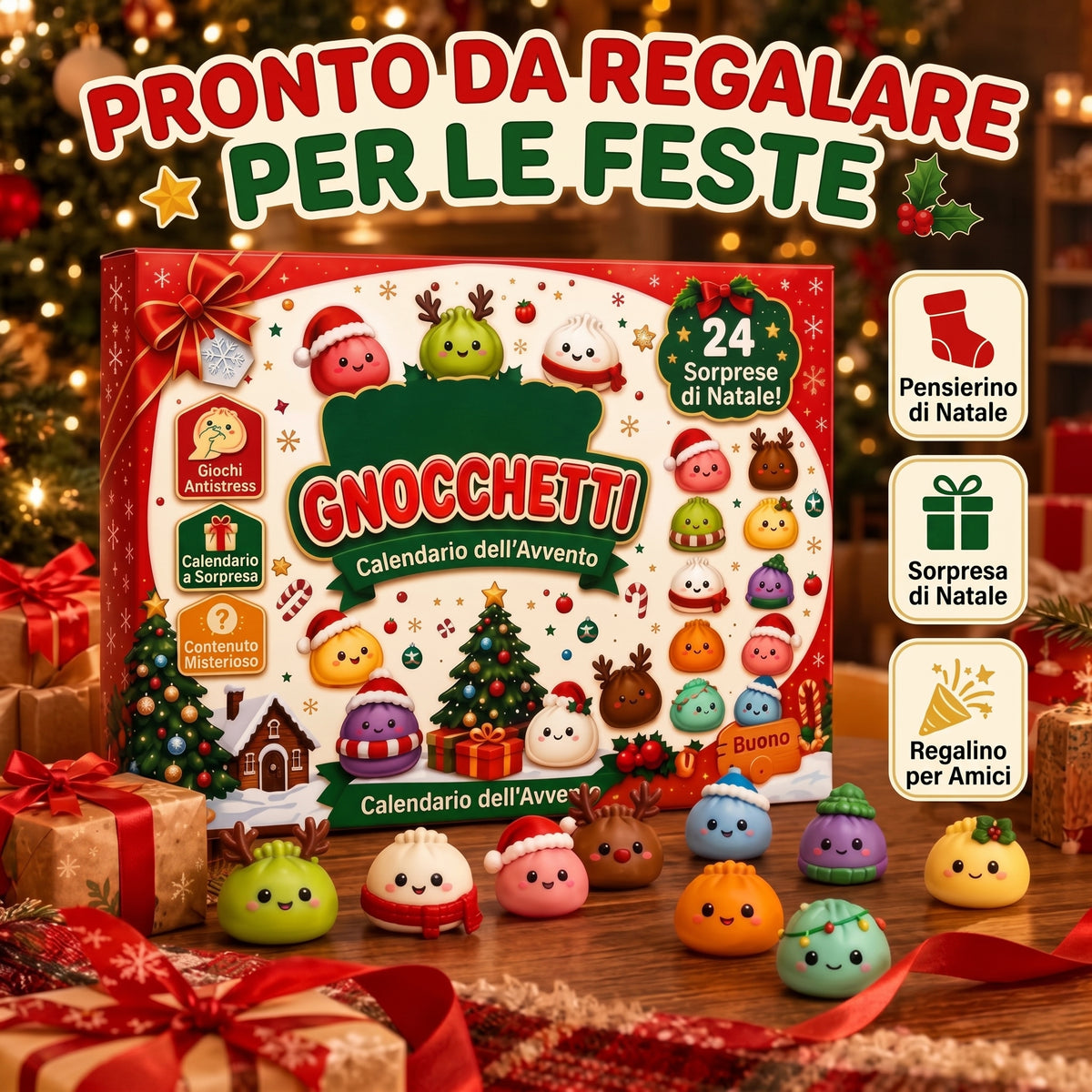 Calendario dell'Avvento 2026: 24 Squishy Raviolini