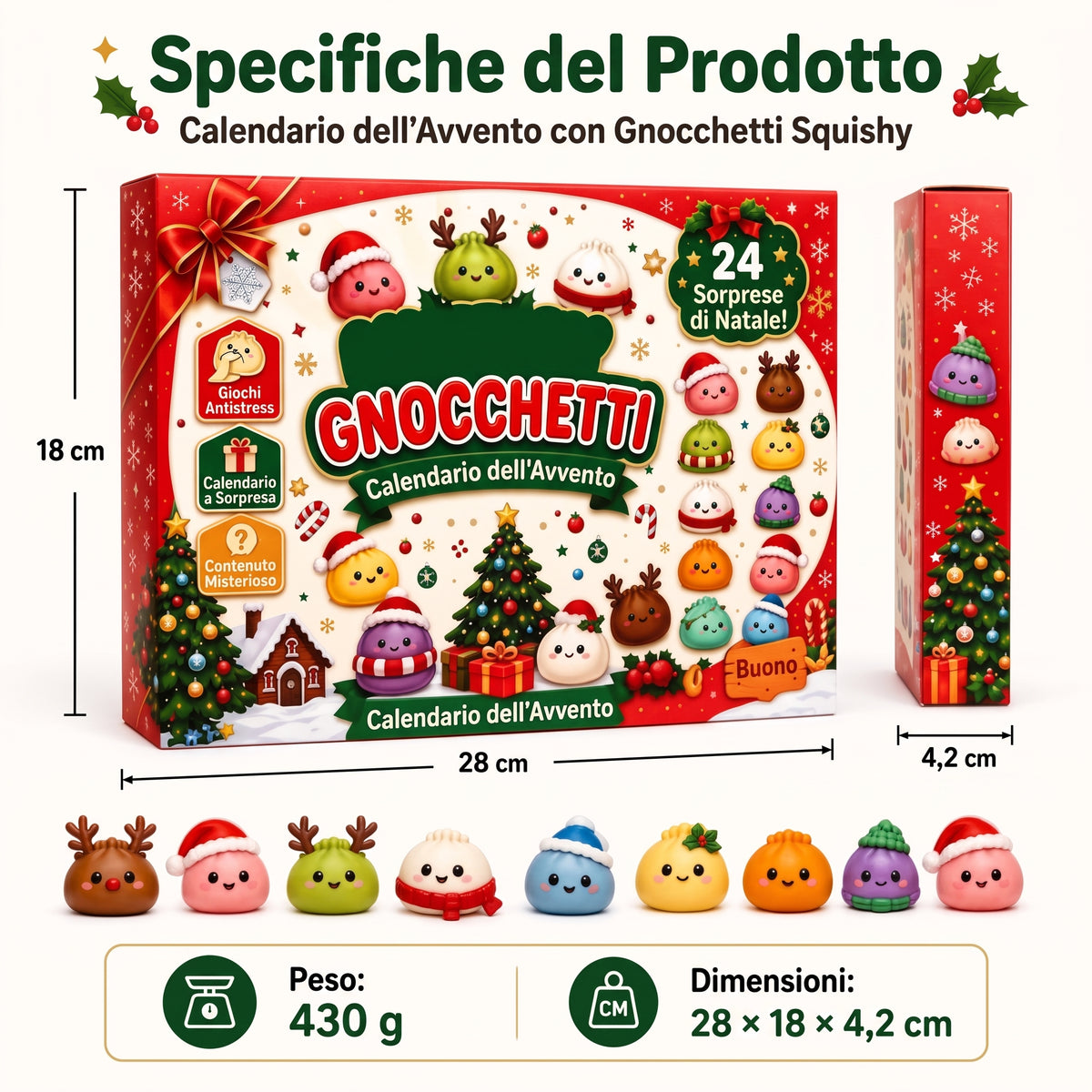 Calendario dell'Avvento 2026: 24 Squishy Raviolini